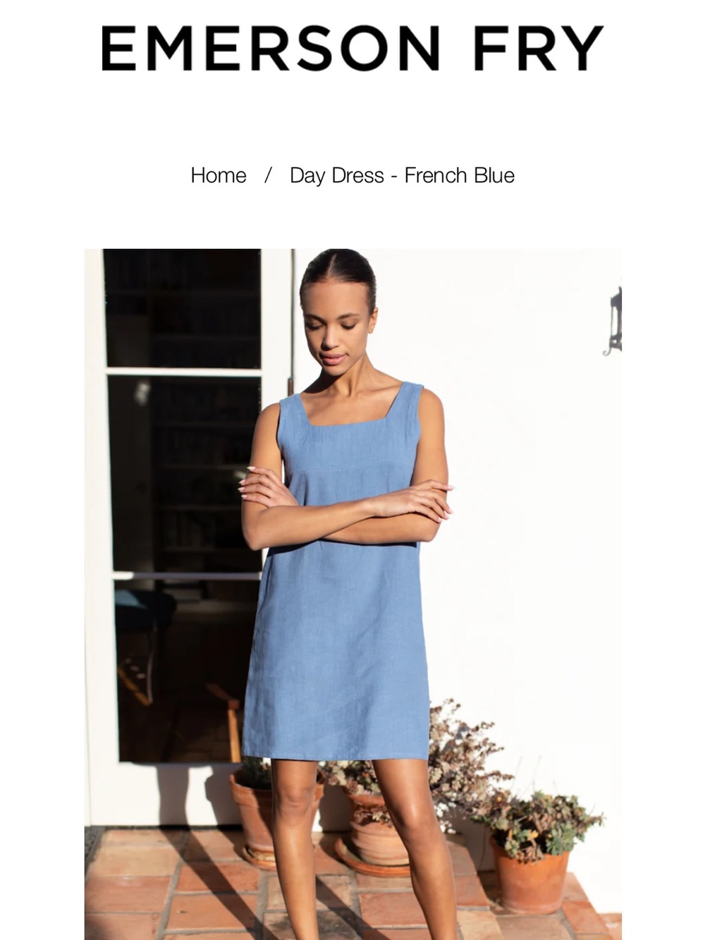 Emerson Fry French Blue Linen Shift